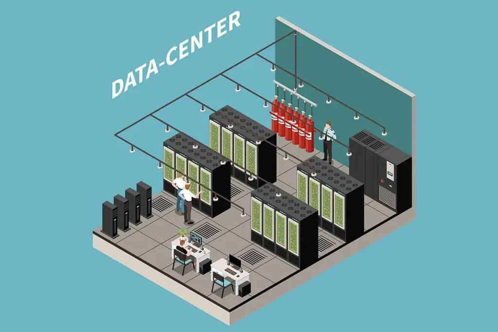 Operators Work in A Data Center