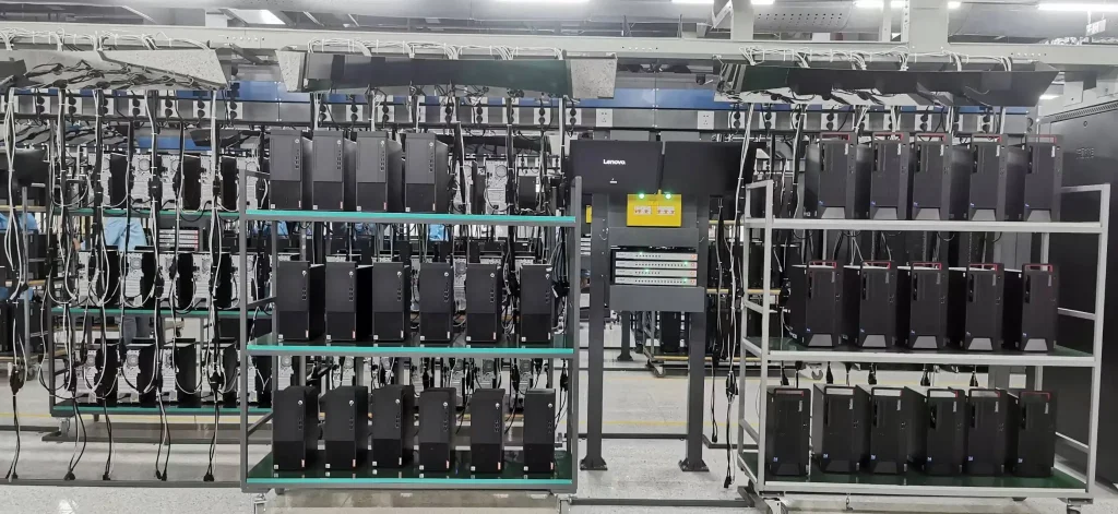 Kinan KVM switch application inside Lenovo manufacturing facilities